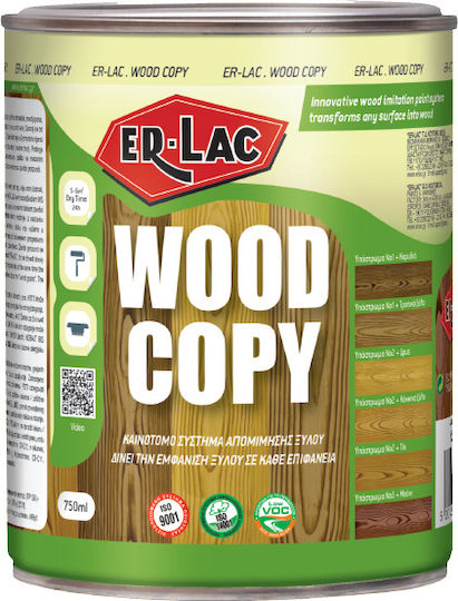 ER-LAC Χρώμα Απομίμησης Ξύλου Wood Copy 0.75lt Τελικό Δρυς