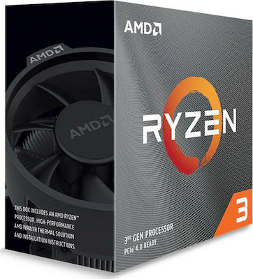 AMD Ryzen 3 Ryzen 3 3100 3.6GHz Επεξεργαστής 4 Πυρήνων για Socket AM4 σε Κουτί με Ψύκτρα