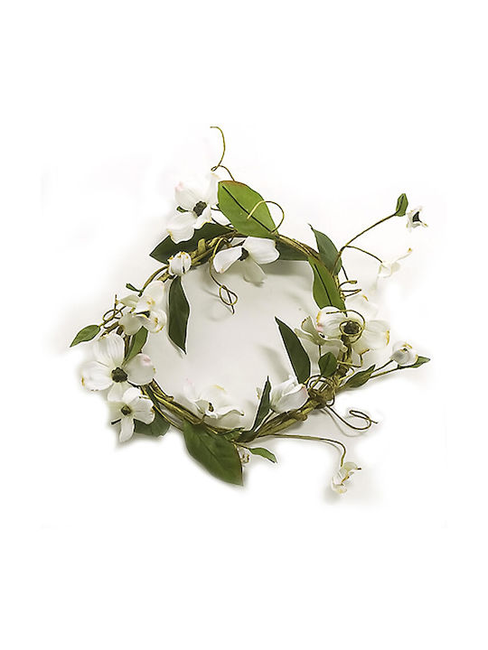 Zaros Wreath from Artificial Plants Orchid White 25cm 1pcs