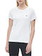 Calvin Klein Embroidered Logo Γυναικείο T-shirt Λευκό