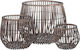 Zaros Set of Decorative Baskets Wooden Gray/Brown 46x46x37cm 3 Pieces