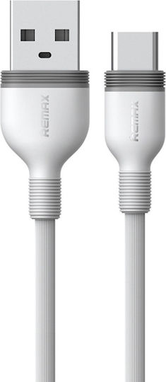 Remax RC-126A USB 2.0 Кабел USB-C Мъжки - Микро USB-A Бял 1м