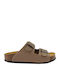 Leather Women's Anatomic Sandals Taupe Nobuck