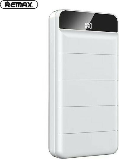 Remax RPP-141 Power Bank 30000mAh με 2 Θύρες USB-A Λευκό