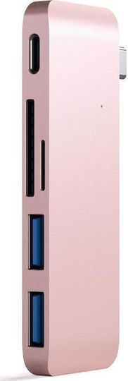 Satechi Type-C USB 3.0 3in1 Combo Hub USB-C Docking Station με Ροζ Χρυσό