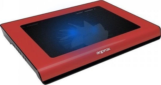 Approx Kühlung Pad für Laptop bis zu 15.6" mit 1 Ventilator und Beleuchtung Red/Black (APPNBC06R)