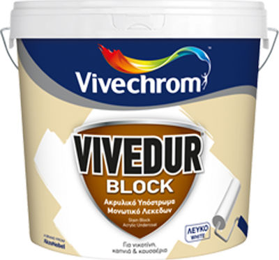 Vivechrom Vivedur Block Acrilic sub strat de vopsea izolator de colorare Alb Potrivit pentru Zidărie 10lt