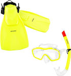 Spokey Bojko Kids Indepedent Scuba Diving Fins with Respirator & Mask Medium Yellow Snorkel Set -yellow