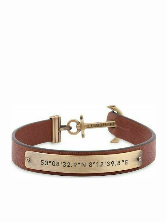 Paul Hewitt Bracelet Signum with design Anchor made of Leather