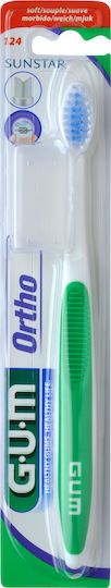 GUM Ortho 124 Manual Toothbrush Soft Green 1pcs