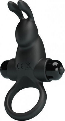Pretty Love Vib Bunny Ring Vibrant Inel Cock Negru BI-210204