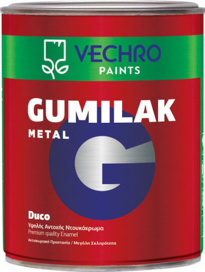 Vechro Βερνικόχρωμα Αντισκωριακό Διαλύτου Gumilak Metal 5lt Λευκό Γυαλιστερό
