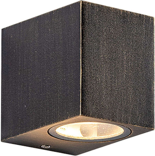 Aca Vita Wandmontierte Außenbeleuchtung Punkt GU10 IP54 9.2x8.1x6.8cm Golden Schwarz