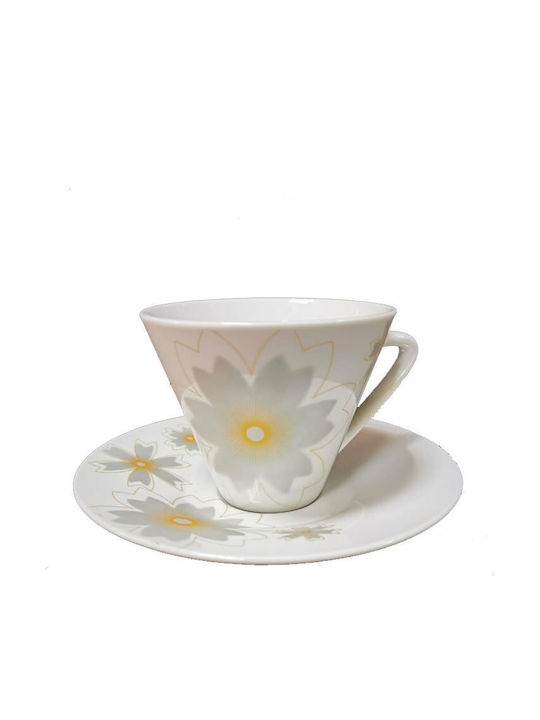 Marva Porcelain Tea Cup Set 170ml 6pcs