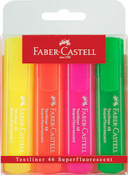 Faber-Castell Textliner 46 Textmarker 5mm Mehrfarbig 4Stück