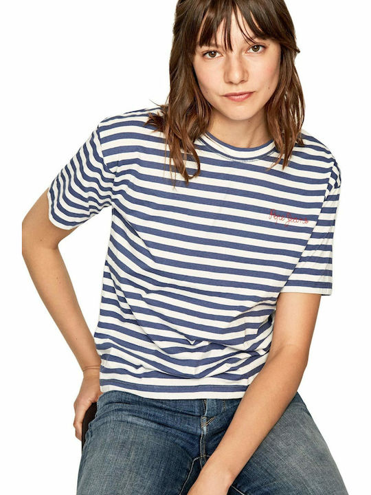 Pepe Jeans Claire Women's T-shirt Striped Blue