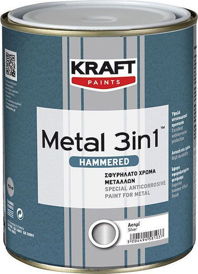Kraft Βερνικόχρωμα Αντισκωριακό Διαλύτου Metal 3IN1 0.75lt Πρασινο Σφυρήλατο