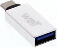 Well 16262 USB-C male σε USB-A female Well 16262 USB-C male σε USB-A female