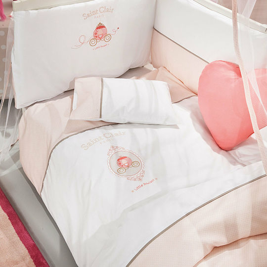 Saint Clair Corona Baby Sheets Set Crib Cotton Pink 110x170cm 2pcs