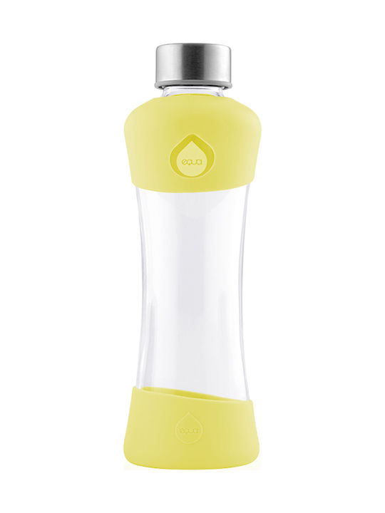 Equa Eco-friendly Glass Water Bottle with Screw Cap Active Lemon 550ml