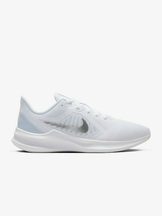 Nike Downshifter 10 Γυναικεία Αθλητικά Παπούτσια Running White / Metallic Silver