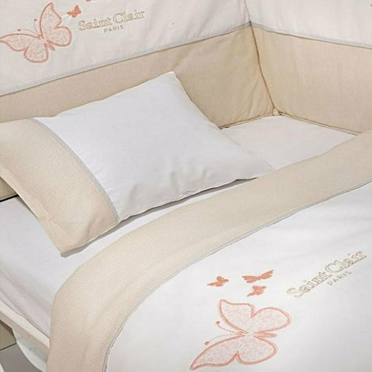 Saint Clair Contessa Baby Sheets Set Crib Cotton Beige 110x170cm 3pcs