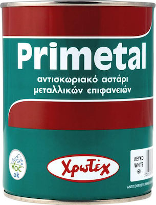 Χρωτέχ Primetal 60 Αντισκωριακό Αστάρι Μετάλλων Λευκό Suitable for Metal 2.5lt