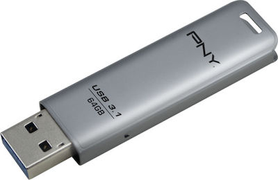 PNY Elite Steel 64GB USB 3.1 Stick Ασημί