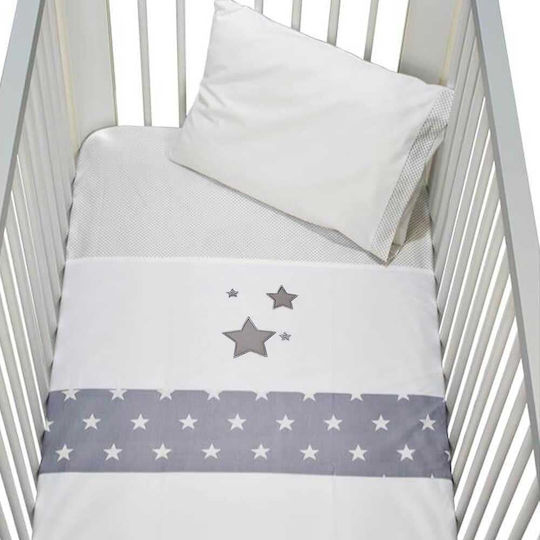 Bebe Stars Set of Fitted Stars Gray Baby Sheets 110x160cm