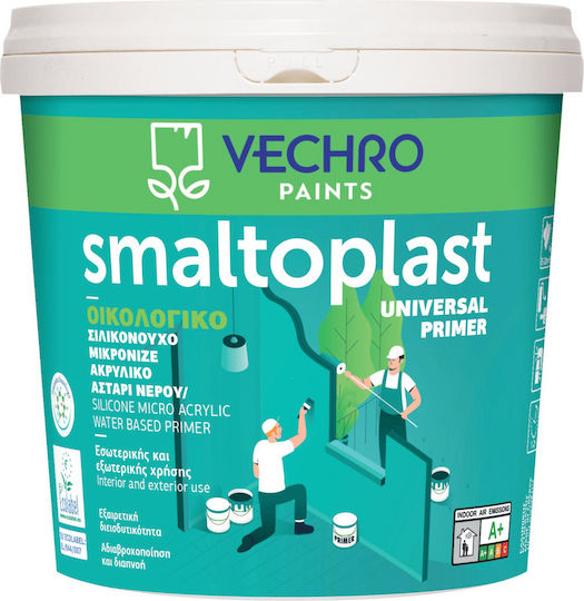 Vechro Smaltoplast Universal Primer Grundierung Ökologische mikronisierte Acryl-Wasser-Grundierung Transparent Geeignet für Gipskarton 3Es