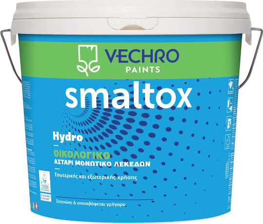 Vechro Smaltox Hydro Eco Grundierung Ökologischer Fleckenentferner Primer Weiß Geeignet für Gipskarton / Baumaterialien / Gemäuer 10Es
