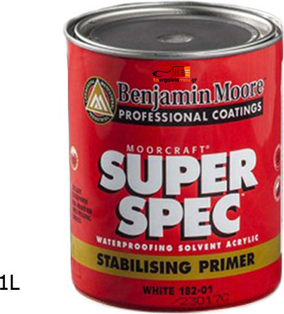 Benjamin Moore 182 Super Spec Pad pentru piscina Substrat acrilic rezistent la apă cu solvent Alb Potrivit pentru Materiale de construcție / Zidărie 1lt