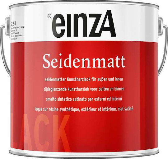 Einza Ριπολίνη Πολυουρεθανικό Διαλύτου Seidenmatt Buntlack 0.75lt Λευκό Σατινέ Ημιμάτ