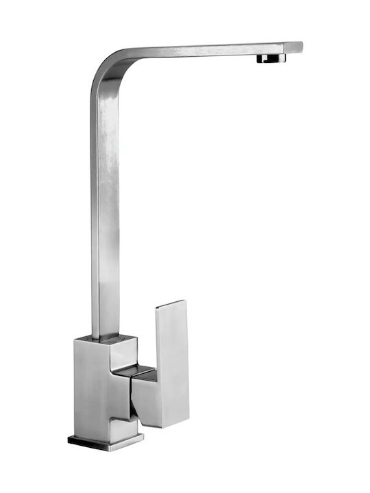 Acquanet Emerald Ψηλή Μπαταρία Κουζίνας Πάγκου Inox Ασημί