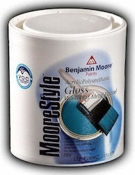 Benjamin Moore Акрил Ripolin Полиуретан за Вода MooreStyle 0.75лт Бял Блестящ