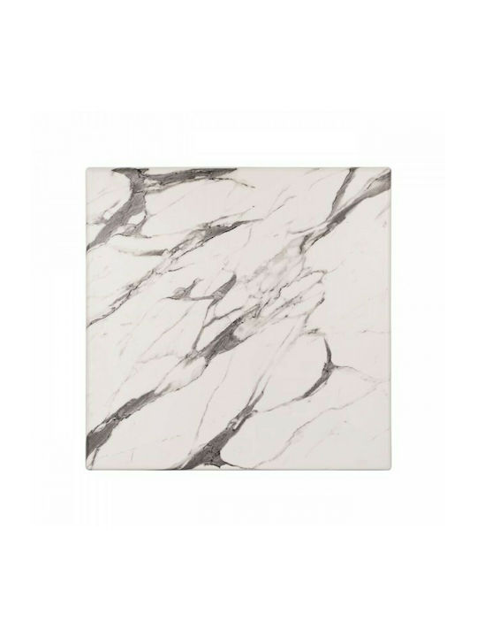 HomeMarkt Τετράγωνη Επιφάνεια Τραπεζιού Werzalit Marble White-Grey 60x60x3.5cm Hm5229.11
