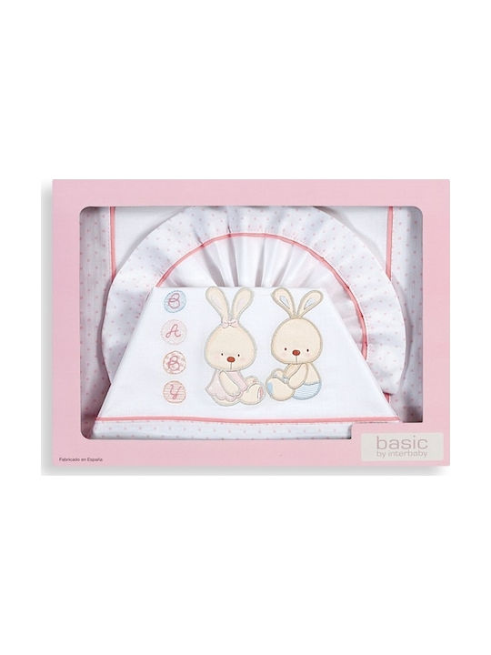 Interbaby Conejito Baby Baby Sheets Set Crib Flannel Pink 115x175cm 3pcs