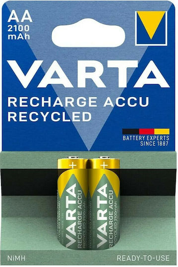 Varta Recharge Accu Recycled Rechargeable Battery AA Ni-MH 2100mAh 1.2V 2pcs