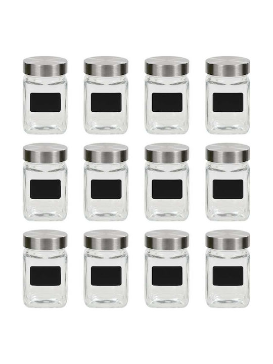 vidaXL Βάζο Γενικής Χρήσης με Καπάκι Γυάλινο 300ml 12τμχ