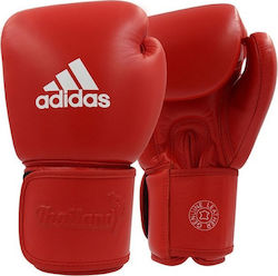 Adidas Muay Thai 200 Synthetic Leather Boxing Competition Gloves Red