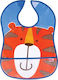 Nuby Tiger Waterproof Bib Fabric with Hoop & Lo...