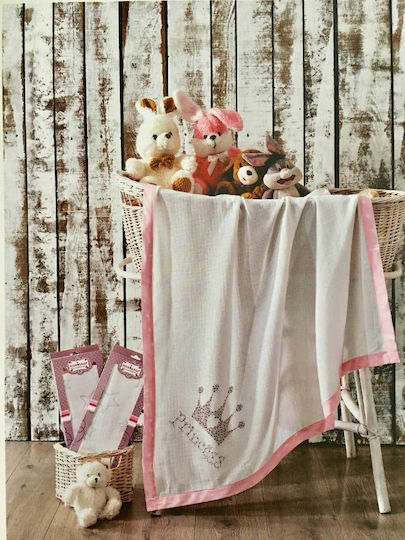 Cangaroo Decke Kinderbett Princess Baumwolle Weiß 100x120cm