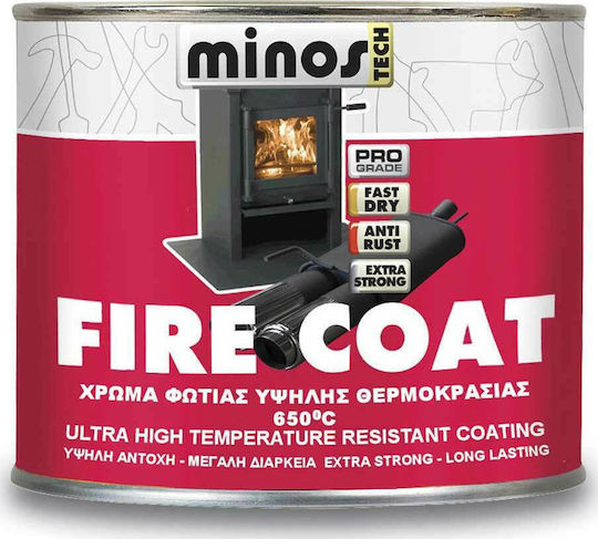 Mercola Varnish Colour High Temperature Solvent Fire Coat 650⁰C 0.2lt Silver
