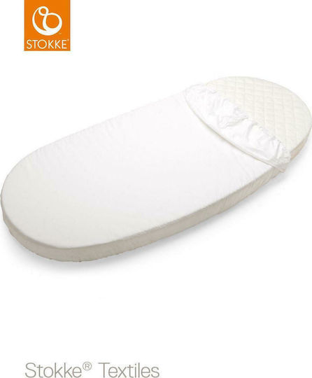 Stokke Βρεφικό Σεντόνι Λίκνου Βαμβακερό με Λάστιχο Sleepi Junior Λευκό 77x165εκ.