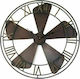 JK Home Decoration Ανεμιστήρας 66Ccm Αντικέ Ρολόι Τοίχου Μεταλλικό Μπρούτζινο Ø66cm