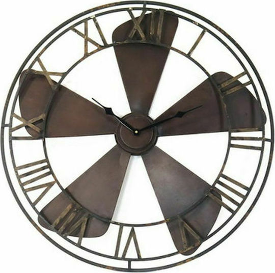 JK Home Decoration Ventilator 66Ccm Ceas de Perete Metalic Bronz Ø66cm