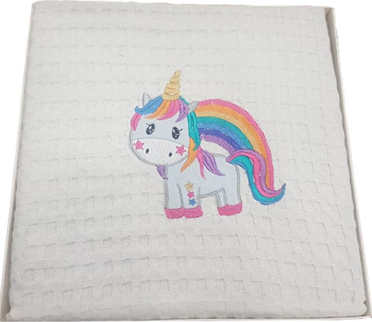 Morven Κουβέρτα Κούνιας Unicorn 2005 Πικέ Λευκή 100x150εκ. 2τμχ