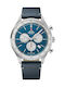 Swiss Military by Chrono Watch Chronograph Battery with Blue Leather Strap SM34081.08