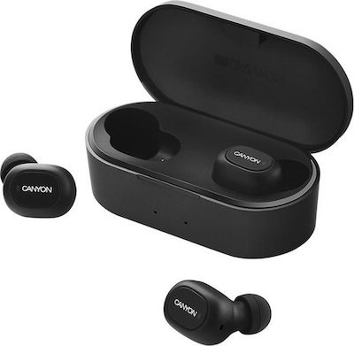 Canyon CND-TBTHS2B In-ear Bluetooth Handsfree Ακουστικά με Θήκη Φόρτισης Μαύρα