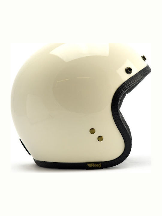 Roeg Jettson Vintage White Motorradhelm Jet ECE...